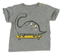 Sivé tričko s dinosaurom Tu
