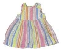 Farebné pruhované šaty s mašličkami Bluezoo