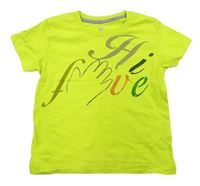 Limetkové tričko s dlaní a nápisom