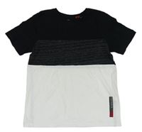 Čierno-bielo-melírované tričko C&A