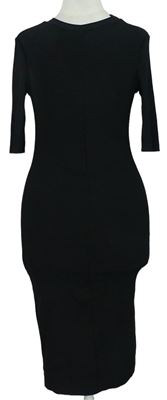 Dámske čierne rebrované púzdrové šaty H&M
