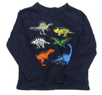 Tmavomodré tričko s dinosaurami GAP