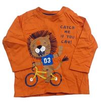 Oranžové tričko s lvem na kole F&F
