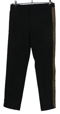 Dámske čierne členkové é nohavice so vzorovanymi pruhmi Zara