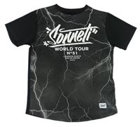 Čierno-sivé vzorované športové tričko s logom Sonneti