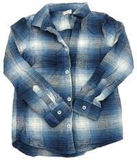 Tmavomodro-modrá kockovaná košeľa F&F