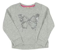 Sivá melírovaná mikina s motýlkom H&M