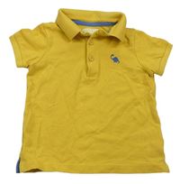 Žlté polo tričko s výšivkou Mothercare
