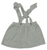 Sivá melírovaná pletená sukňa s trakami H&M