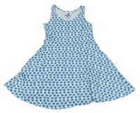 Bielo-modré kvetinové bavlnené šaty zn. Pepperts
