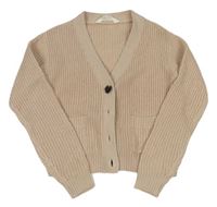 Svetloružový prepínaci crop sveter s vreckami zn. H&M