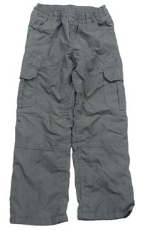 Tmavosivé šušťákové zateplené nohavice s vreckami C&A