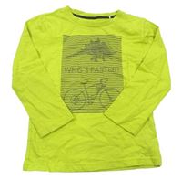 Limetkové tričko s dinosaurom a bicyklom Topolino