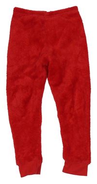 Červené chlpaté nohavice