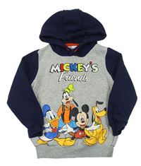 Sivo-tmavomodrá mikina s Mickeym a kapucňou Disney