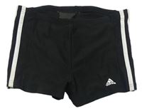 Čierne nohavičkové chlapčenské plavky s pruhmi zn. Adidas
