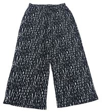Čierno-biele vzorované culottes nohavice F&F