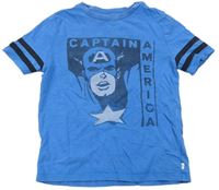 Modré tričko s CAPTAIN AMERICA a pruhmi GAP