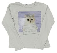 Smotanové tričko s mačičkou zn. H&M