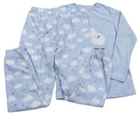 Svetlomodré fleecové pyžama s mráčikmi a hviezdičkami Primark