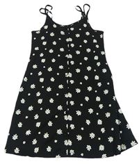 Čierno-biele kvetované ľahké prepínaci šaty E-Vie