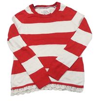 Červeno-biely pruhovaný sveter zn. H&M