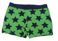 Zeleno-tmavomodré nohavičkové plavky s hviezdičkami TU
