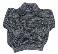 Tmavomodrý melírovaný sveter Topolino