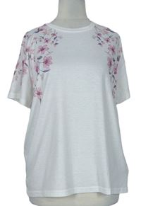 Dámske biele kvetované tričko Shein