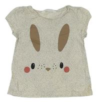 Smotanové bodkovaná é tričko s králikom H&M