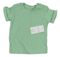 Zelené rebrované tričko s vreckom Matalan