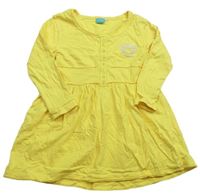 Žltá šatová tunika so srdiečkami a kamienkami INFINITY KIDS