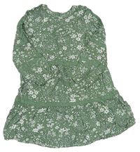 Zelené kvetované ľahké šaty s čipkou George