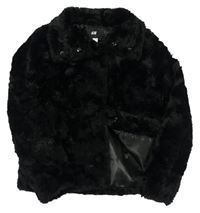 Čierna kožušinová podšitá bunda zn. H&M