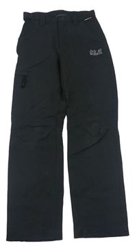 Tmavosivé šušťákové outdoorové nohavice s vreckom Jack Wolfskin
