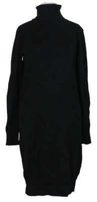 Dámske čierne svetrové šaty s rolákom Saint