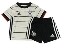2set - Bílo-černé fotbalové tričko + černé kraťasy - Deutschland zn. Adidas