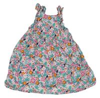 Svetloružové plátenné šaty s tukanmi Jojo Maman Bebé
