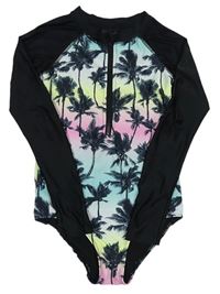 Čierno-farebné UV plavky s palmami H&M
