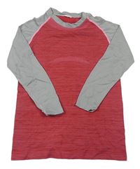 Červeno-sivé funkčné spodné tričko
