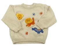 Béžový sveter so zvířaty