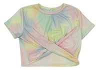 Farebné vzorované crop tričko Shein