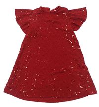 Červené slávnostné šaty s flitrami a trblietkami Next