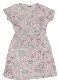 Svetloružové kvetované bavlnené šaty zn. Pep&Co