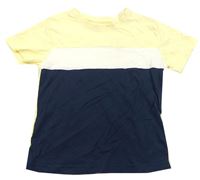 Citronovo-bielo-tmavomodré tričko Primark