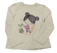 Vanilkové tričko s dievčatkom Primark
