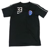 Čierne športové tričko s výšivkou a logom Nike