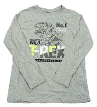 Sivé tričko s dinosaurom Y.F.K.