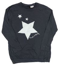 Antracitové tričko s hviezdami a nápisom zn. H&M
