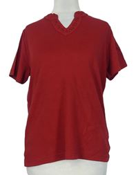 Dámske tmavočervené tričko s flitrami EWM